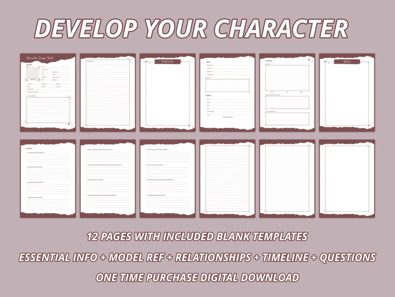 Character Design Sheet Template - Etsy