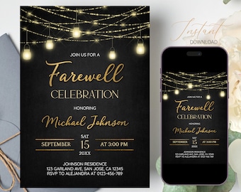 Farewell Celebration Invitation Template, Going Away Party, Moving Party, Bon Voyage Party, Missionary Farewell, Retirement Editable Digital