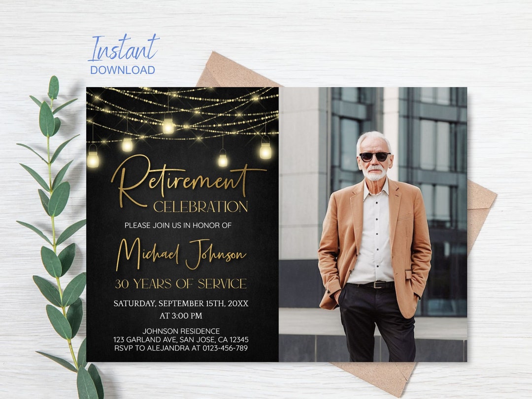 Retirement Party Invitation Template, Retirement Dinner | Printable ...