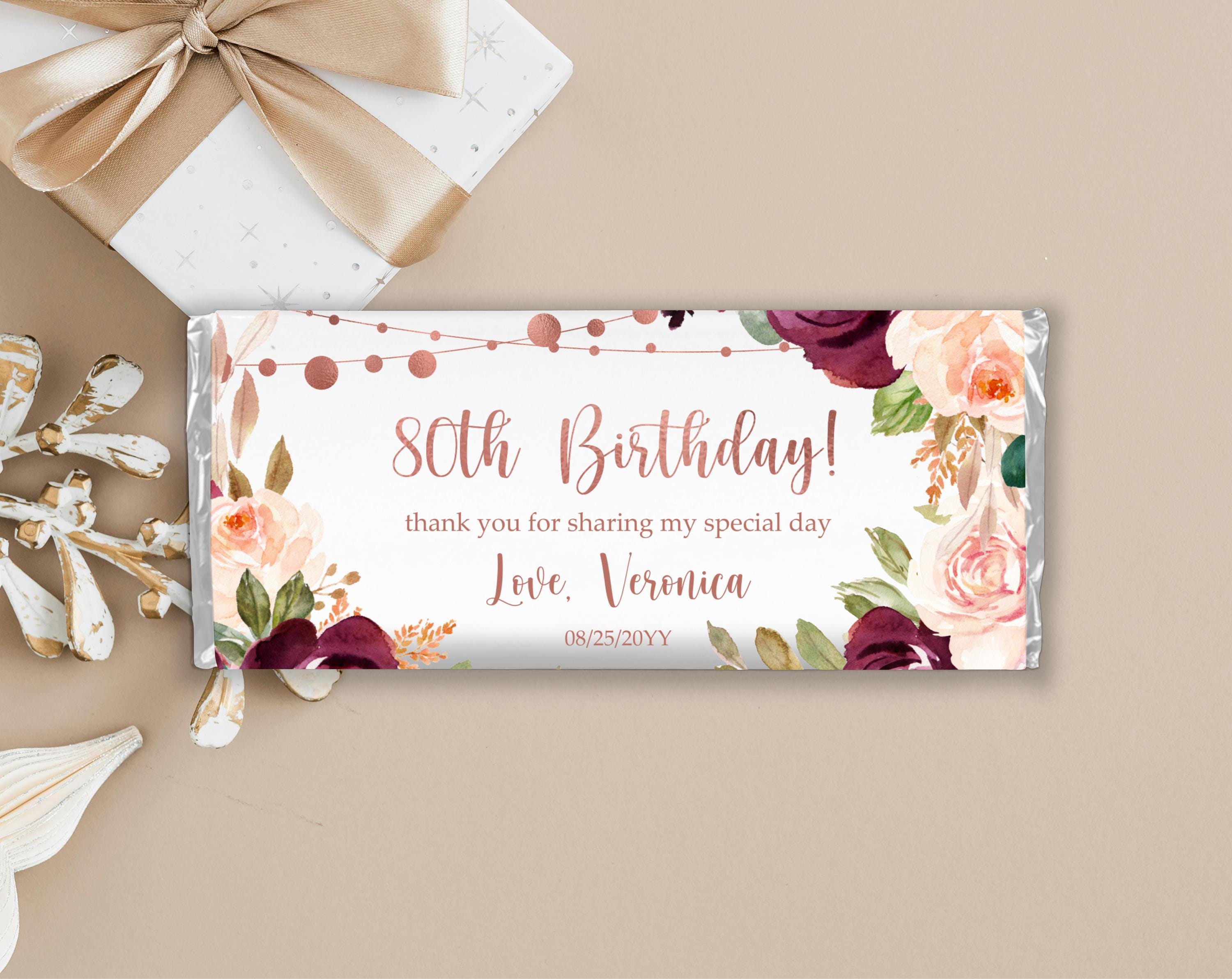 Editable Chocolate Bar Wrapper Template, Birthday Candy Bar Favor ...