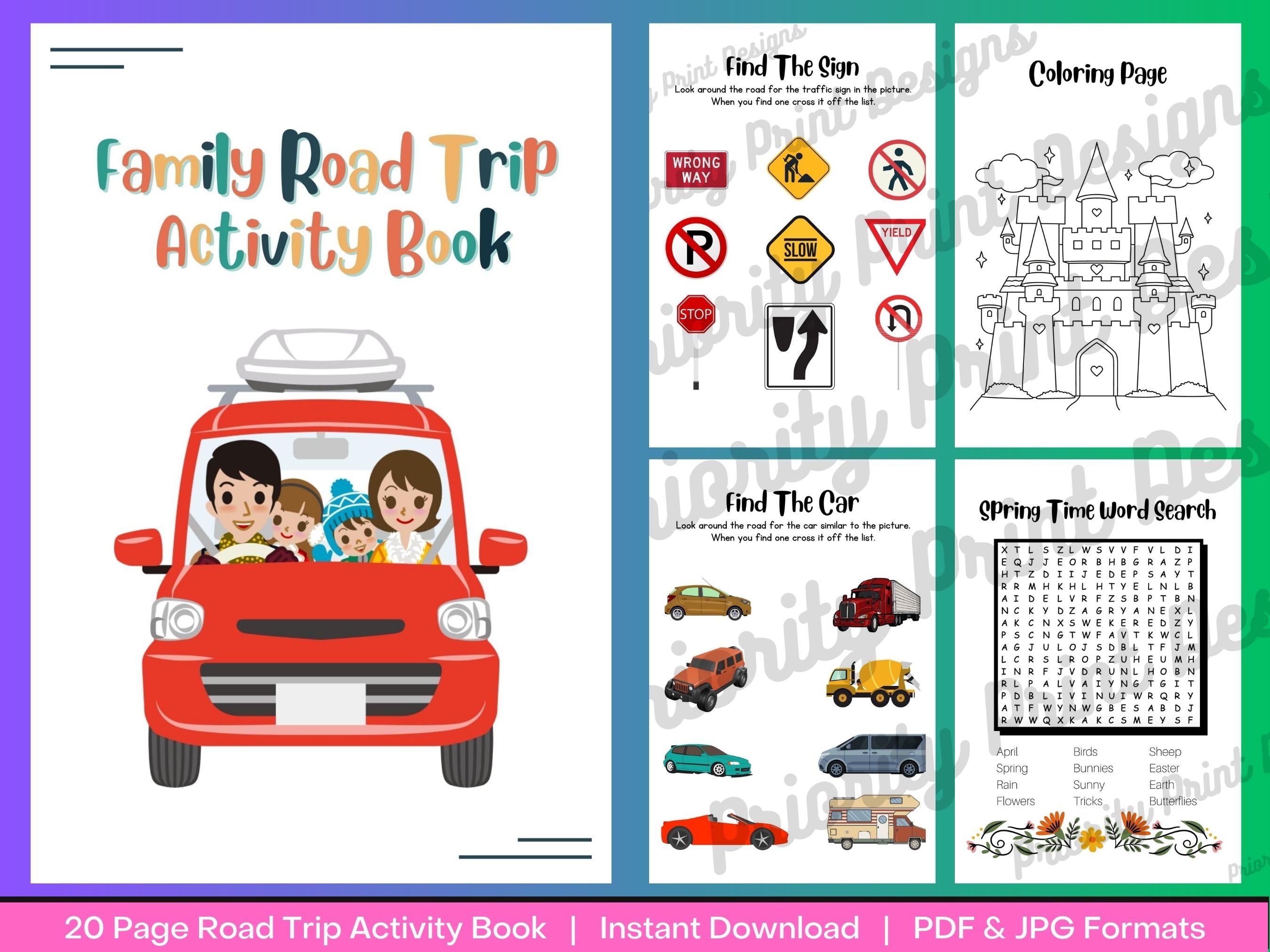 Family Road Trip Activities, Kids Car Games, Road Trip Activities, Printable Kids Car Games ...
