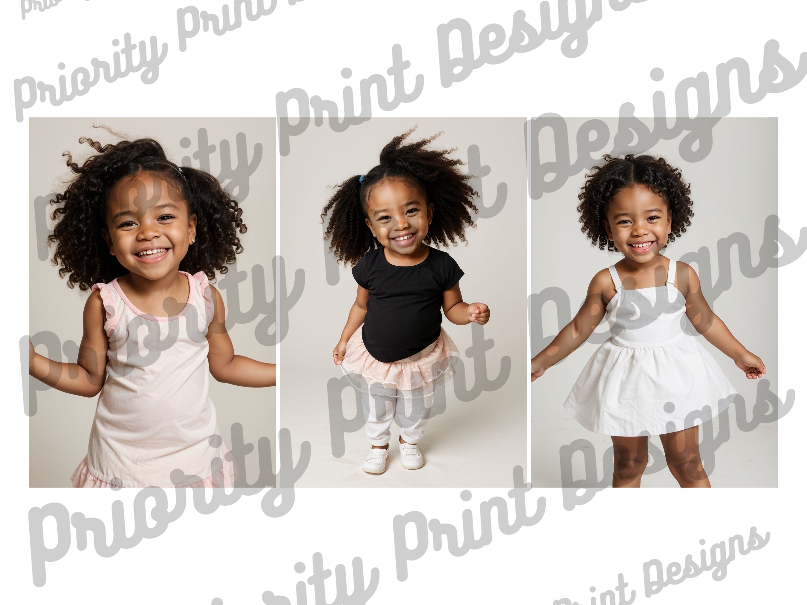 12 African American Baby Girl Stock Photo Bundle, Commercial Use