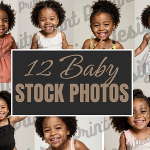 12 African American Baby Girl Stock Photo Bundle, Commercial Use License, Babies, Toddler, Baby Images, Stock Pictures, Stock Photography,