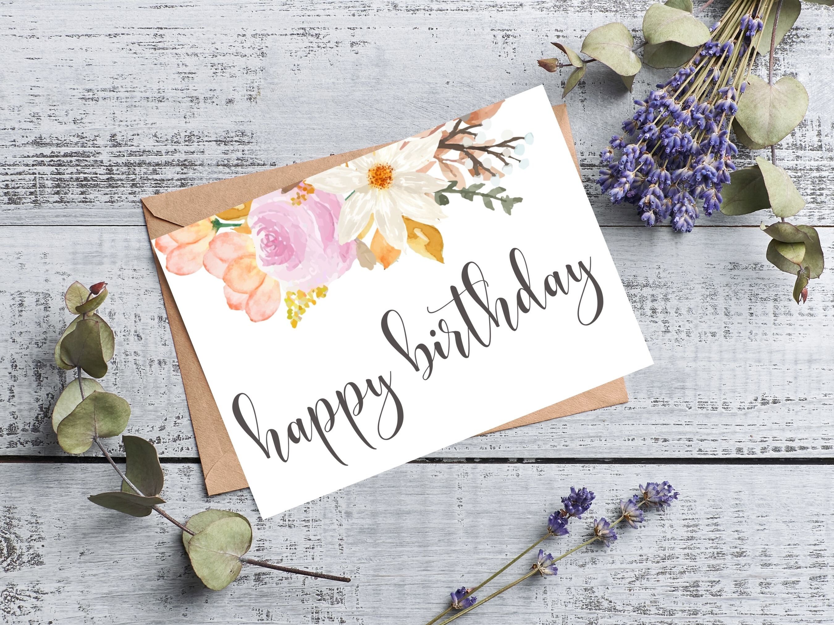 5 Happy Birthday Printable Download Digital Card Bundle DIY Birthday ...