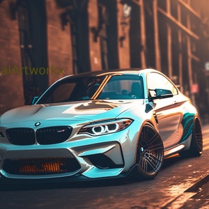 Afdrukbaar, BMW M2 Competitie, M2 digitaal beeld, digitale kunst, downloaden, digitale auto, digitale print, behang