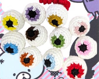 Spooky Crochet Amigurumi Catnip Eyeball Cat Toy