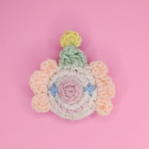 Pastel colourful party clown pin