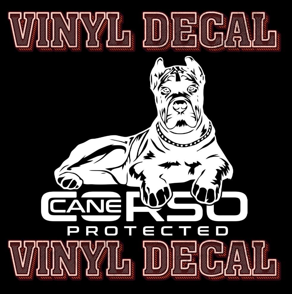 Cane Corso Protected Vinyl Decal – Dog Security Sticker