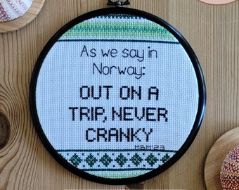 Tyrihans Trip - As we say in Norway - Cross stitch pattern - Funny Embroidery - Cross-stitch