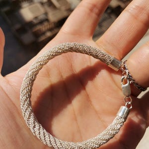 Pure Silver Bracelet-Fine Braided Bracelet-Kazaziye Bracelet-1000 Silver Bracelet - Unisex Turkish Knot Silver Bracelet-Gift For Him or Her