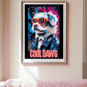 Cool Dawg Maltese Digital Print
