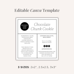 Square Cottage Food Label Template | Editable Canva Template| Customizable Label| New non-inspection statement| Farm Homestead Aesthetic 2x2
