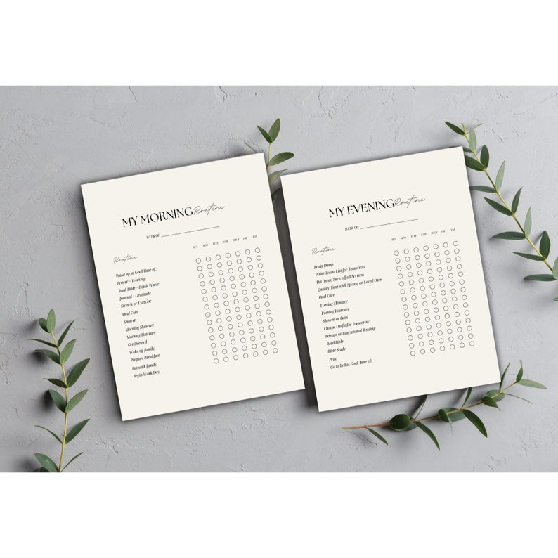 Editable Morning and Night Routine Checklist Template| Daily Routine ...