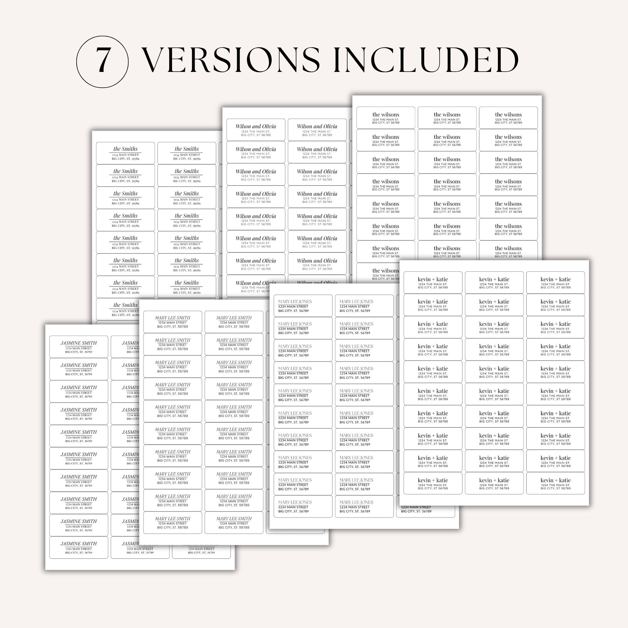 Minimalist Address Label Template| Return Address Shipping | Size 1x2 5