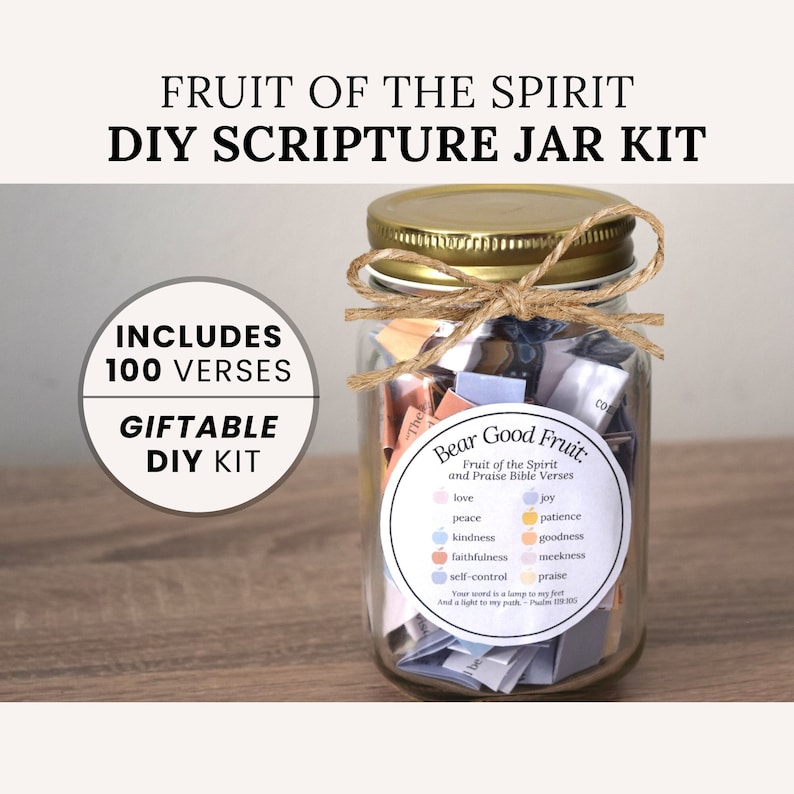 Bible Verses Jar Printable With Fruit of the Spirit, Praise Scriptures