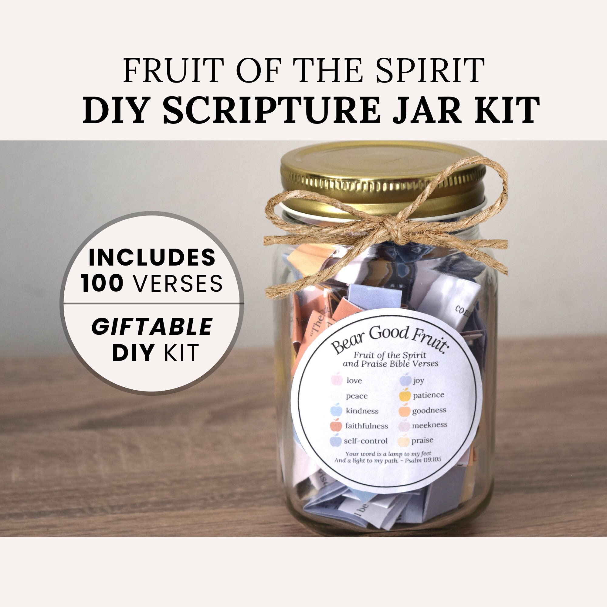 Bible Verses Jar Printable With Fruit of the Spirit, Praise Scriptures ...