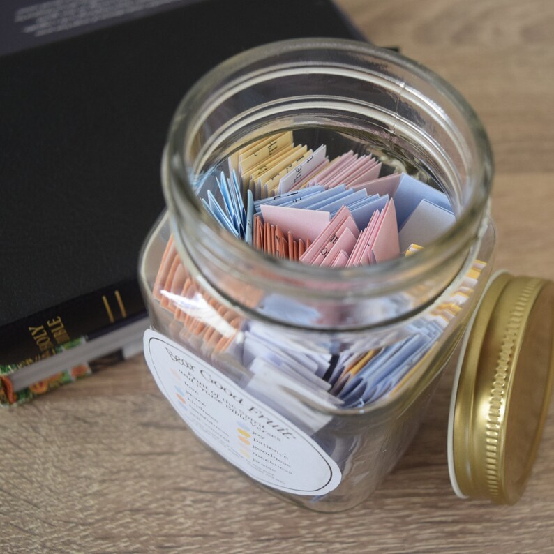 Scripture Jar Printable With Fruit of the Spirit, Praise Scriptures ...