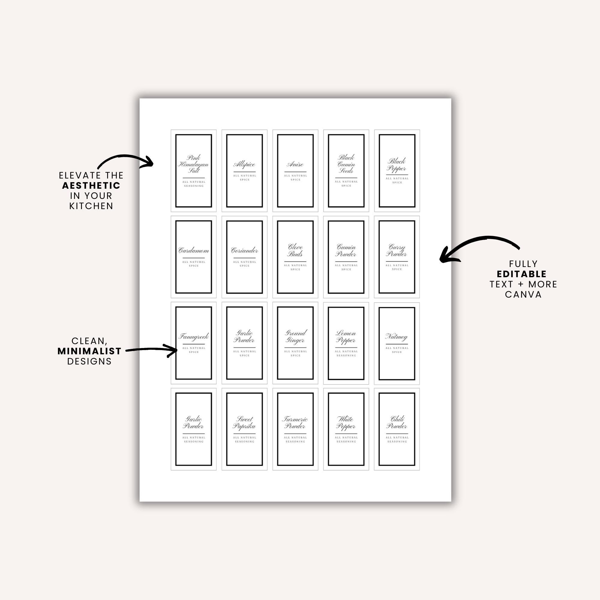 Old World Spice Label Template| Editable Seasoning Jars Template ...