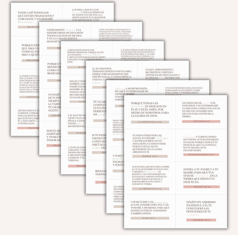Promesas De Dios Promises of God in Spanish Cards Printable Scripture
