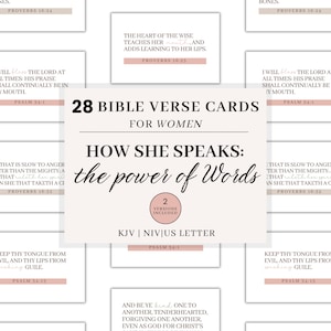 Achte auf deine Worte| Sprechen Sie Lebensschriftkarten| Bibelverskarten| Das Gesetz der Güte| Power of Words-Memory-Vers-Karten für Frauen KJV NIV