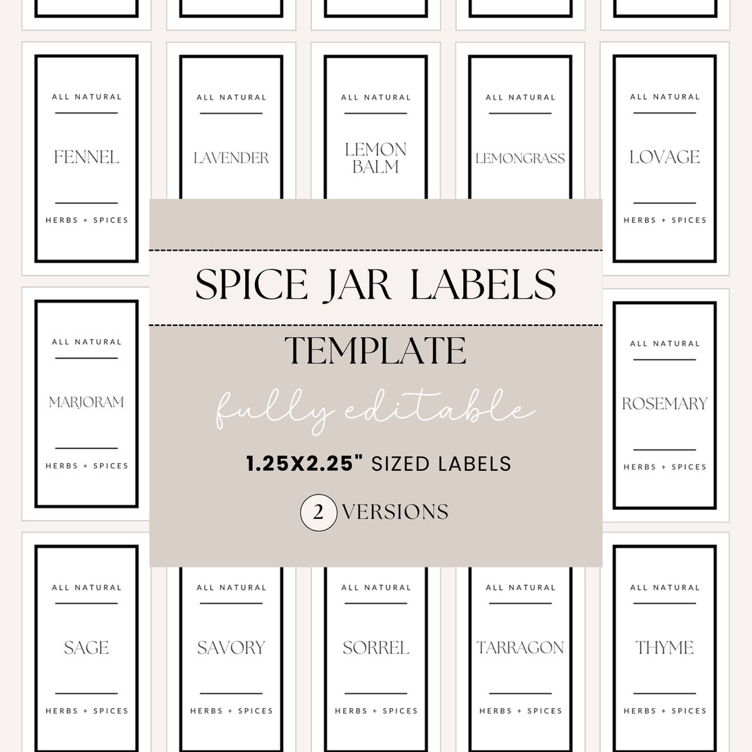 editable-spice-jar-label-template-minimalist-herbs-and-spices-labels-aesthetic-labels-canva-template-customizable-template-1-25x2-25-etsy