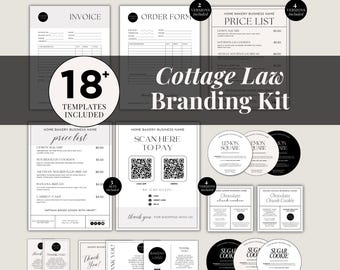 Editable Cottage Food Labels Bundle Templates | Cottage Food Labels| Price List, Order Form, Thank You Cards| Canva Template| Bakery Startup