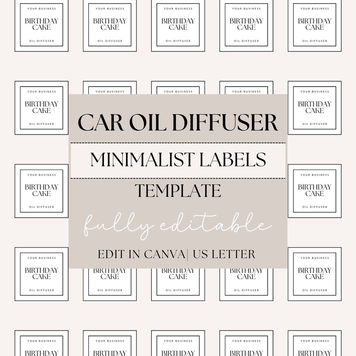 1 Inch Car Oil Diffuser Labels Template| Printable and Editable Car ...