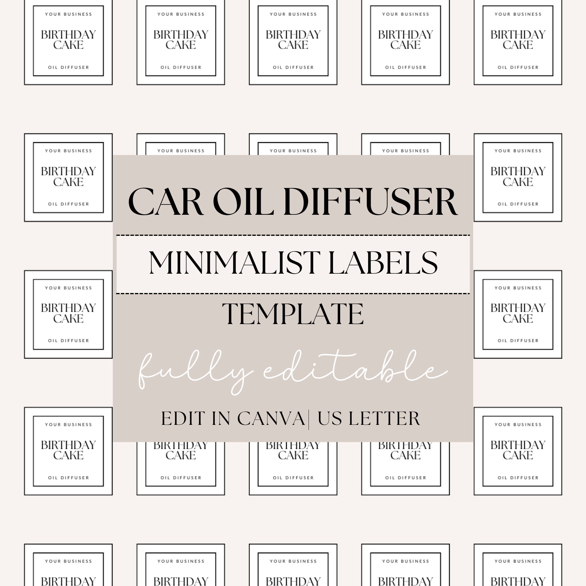 1 Inch Car Oil Diffuser Labels Template| Printable and Editable Car ...