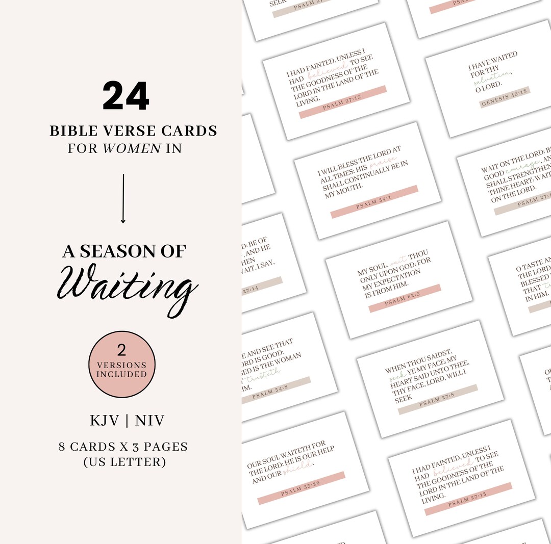 Season of Waiting Bible Verse Cards Printable Scripture Cards to ...