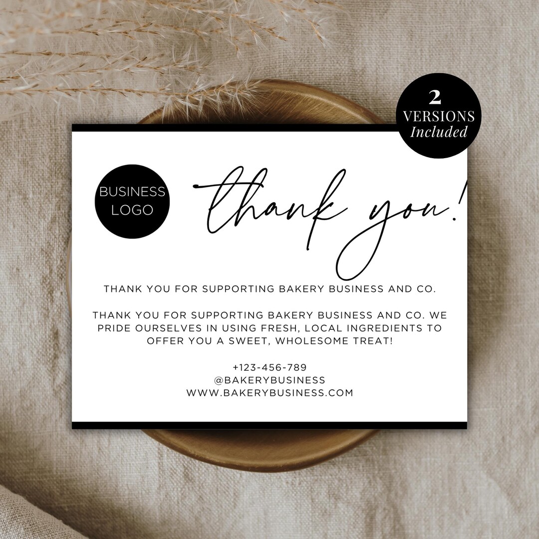 Luxury Business Thank You Card Template | Editable Thank You Card ...