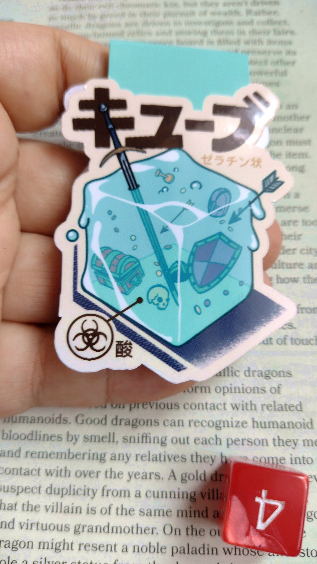 Gelatinous Cube Magnetic Bookmark | TTRPG Japanese Art - Etsy