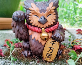 置物 ikko Maneki Neko Japanese Lucky Cat Black Kuro Neko Koseto Yaki H16cm