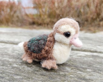 Needle Felted Turtle Duck Sculpture – Handmade Wool Avatar Fan Art