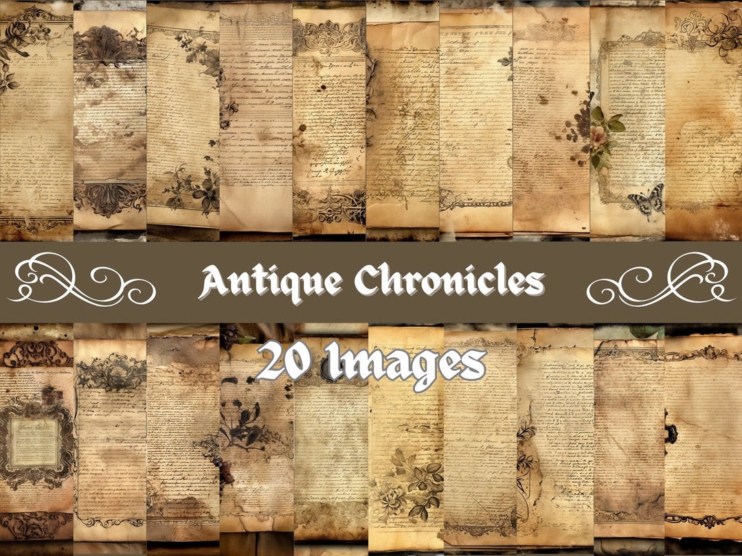 Antique Chronicles Journal Digital Paper Journal Papers Etsy