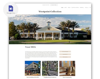 HOA Website Google Site Template, Westpoint Collection