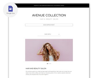 Salon | Hair and Beauty Experts | Clean and Minimalist | Google Site Template
