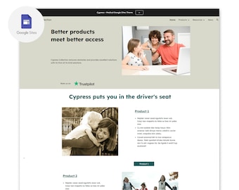 Medical Google Site Template, Responsive Website Design