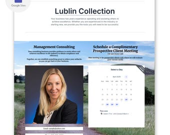 Google Site Template, Consulting Online Business, Web Site Design, Custom Website Theme
