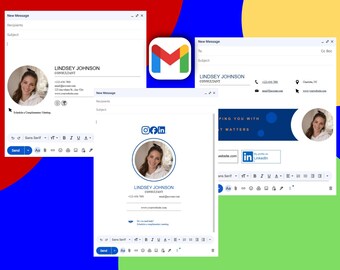 Professional Email Signature Template Bundle, Clickable Icons (Instant Download)