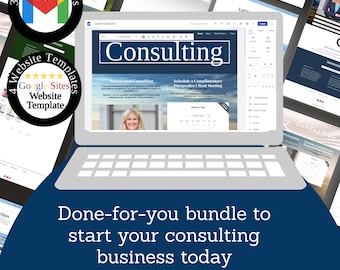 Consultant Website Template + Brand Kit (Digital Download) | Google Sites, Canva Logos, Email Signatures