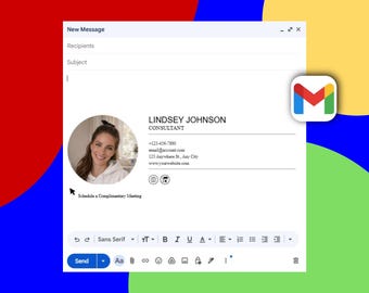 Professional Email Signature Template Bundle, Clickable Icons (Instant Download)