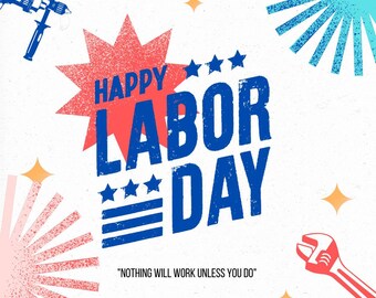 Glad Labor Day 2023, Labor Day-mall, Labor Day-inlägg på Instagram, Labor Day Canva-mall, digital mall, redigerbar utskrivbar