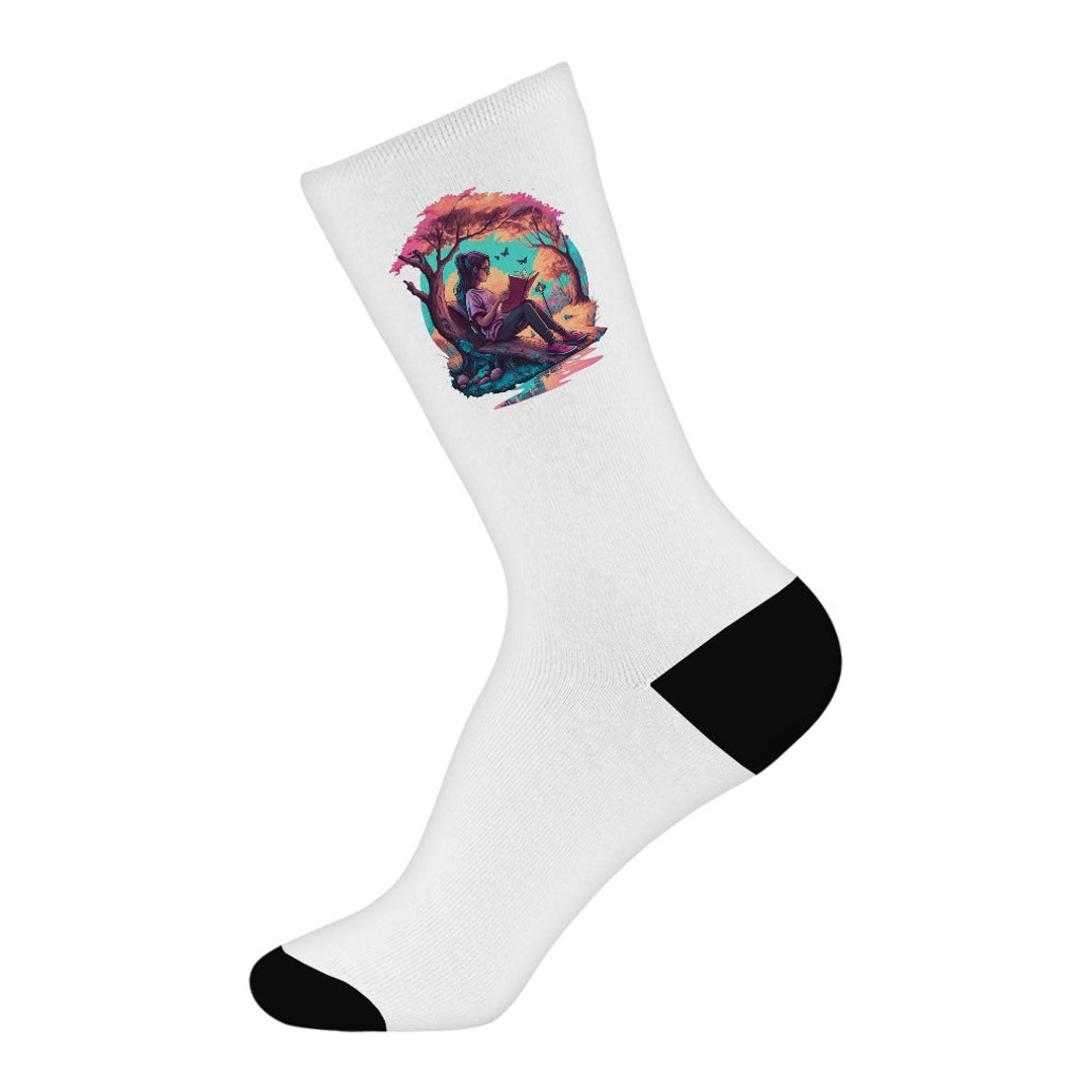 Bookthemed Socks Cute Design Novelty Socks Graphic Crew Socks Crew