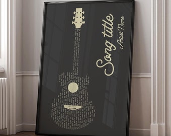Custom Song Lyrics Print - Personalized Music Poster, personalised music gift