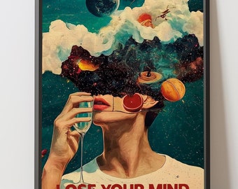 Lose Your Mind Vintage Poster, Lose Your Mind Print, Vintage Music-Inspired Wall Art, Retro Poster Print, Music Retro Poster, digital print