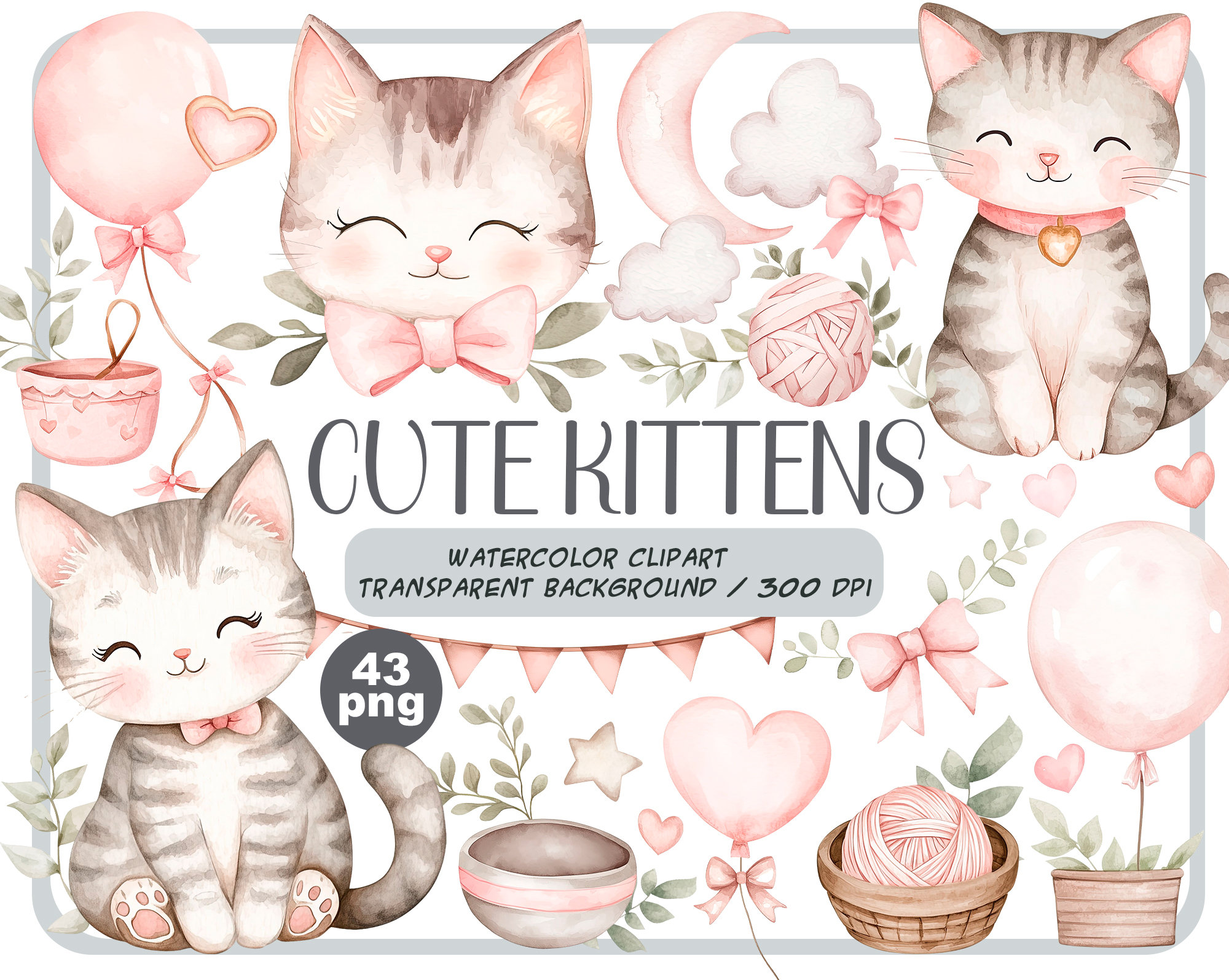 Clipart de gato - Etsy México, image size:2000x1595