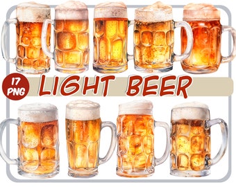 Aquarell Bierkrug Clipart: Oktoberfest Party Grafik (PNG Digital Download)