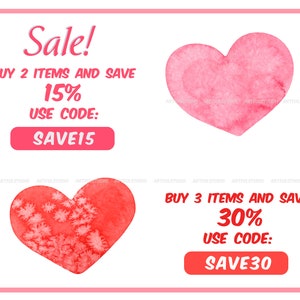Watercolor Love Hearts Clipart-valentine's Day Graphics for Planner ...