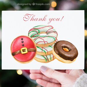 Watercolor Christmas donuts clipart snowman, santa, gift donuts, holiday food sweet, desserts, pastries, chocolate doughnut sublimation image 9