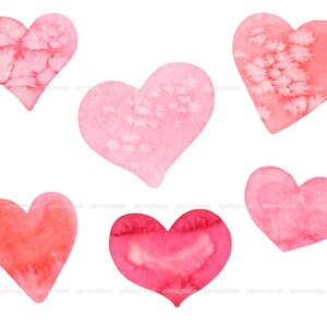 Watercolor Love Hearts Clipart-valentine's Day Graphics for Planner ...